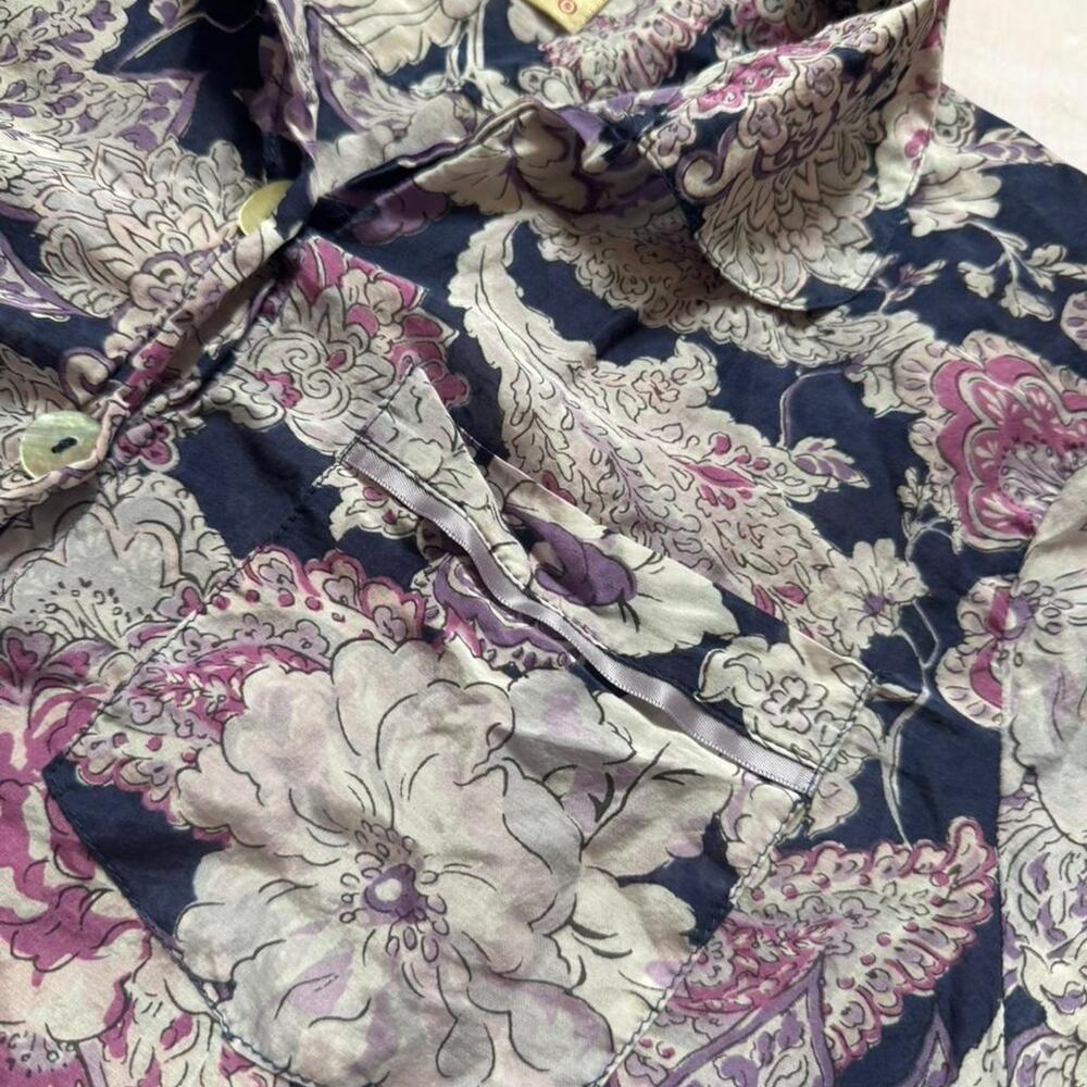 Papinelle Purple Floral Silk Blend Pajama Set size small - Picture 12 of 13